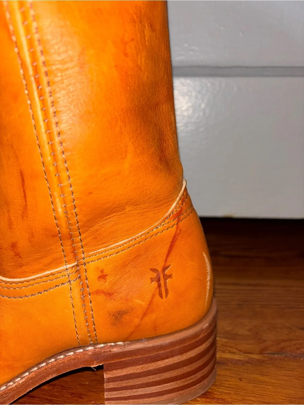 Vintage Frye Campus Western Square Toe Brown Cowboy Boots Womens US 6M - Picture 2 of 13